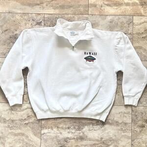 Vintage Princess Cruises Hawaii Sweatshirt 1/4 Zip High Waisted Mock Neck Sz XL